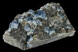 Blue Cubic Fluorite on Quartz - China #114027-1